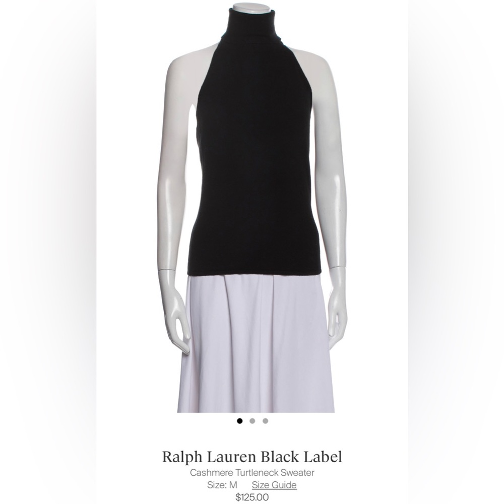 Backless sleeveless turtleneck cashmere